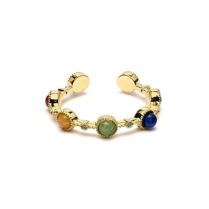 Anello aperto con 7 pietre dei chakra