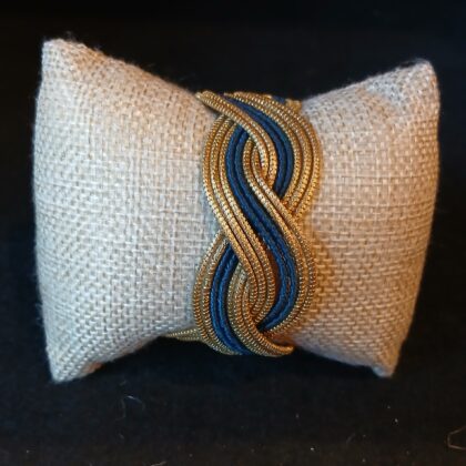 Bracciale rigido oro vegetale capim dourado oro e blu
