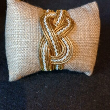 Bracciale rigido oro vegetale capim dourado oro e  bianco