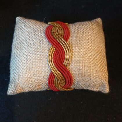 Bracciale rigido oro vegetale capim dourado Rosso e oro