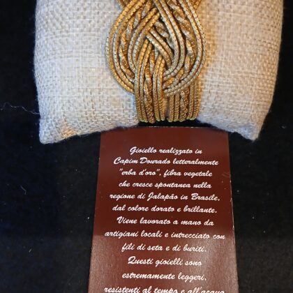 Bracciale rigido oro vegetale capim dourado  retrò