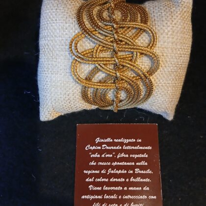Bracciale rigido oro vegetale capim dourado  sofia
