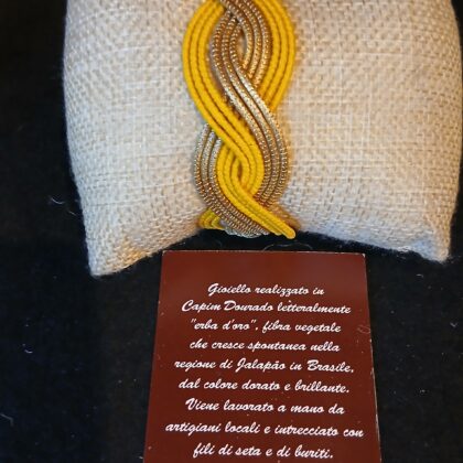 Bracciale rigido oro vegetale capim dourado  sole