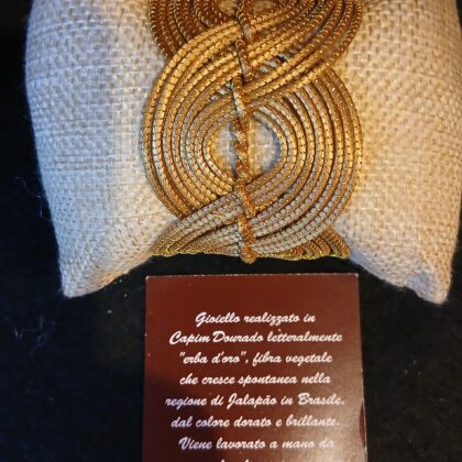 Bracciale rigido oro vegetale capim dourado  onda