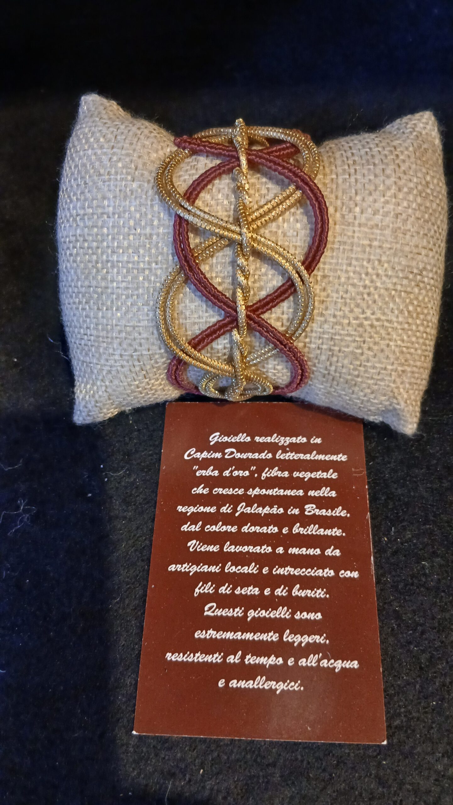 Bracciale rigido oro vegetale capim dourado 1