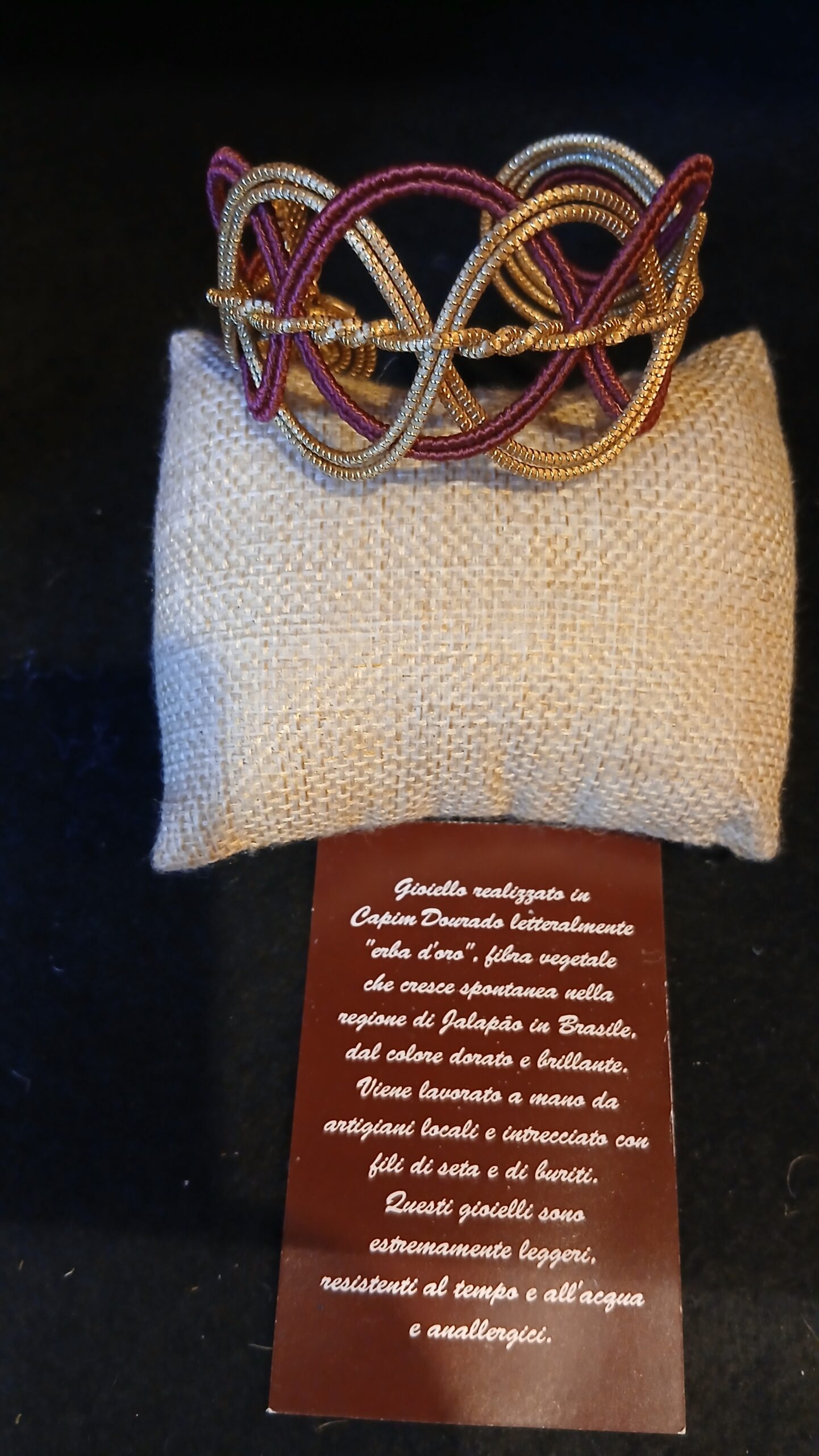 Bracciale rigido oro vegetale capim dourado 1 - immagine 3