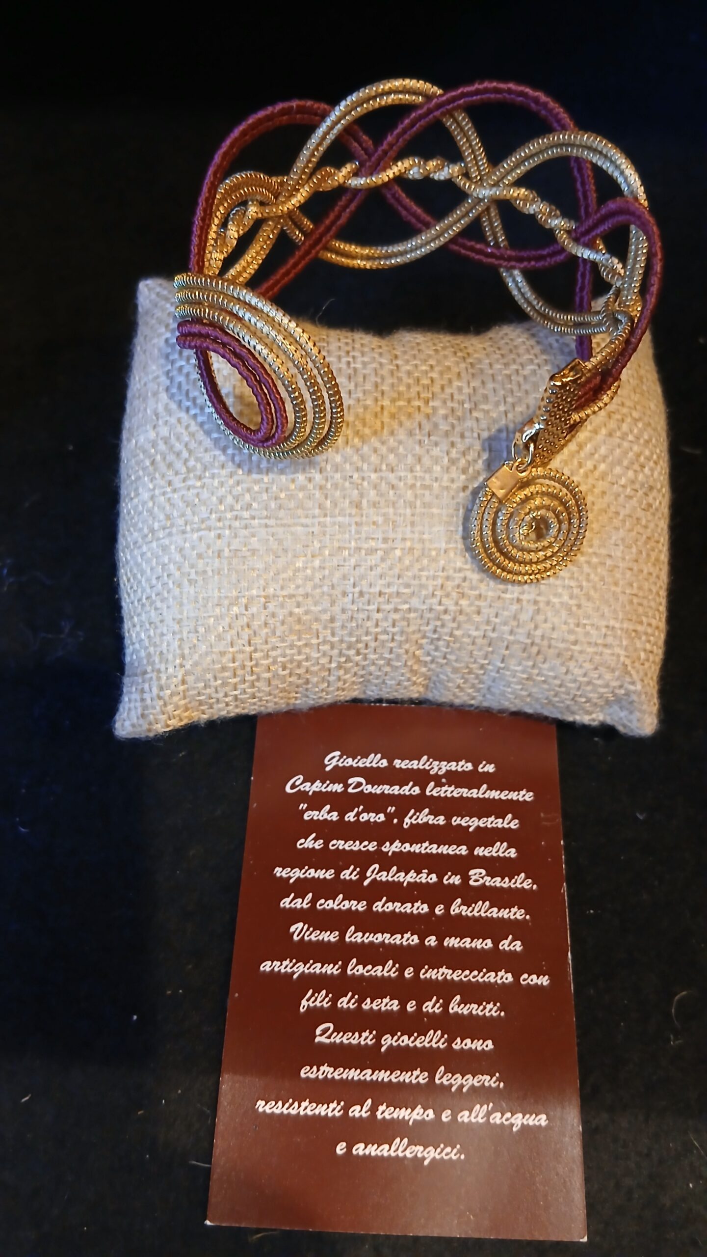 Bracciale rigido oro vegetale capim dourado 1 - immagine 4