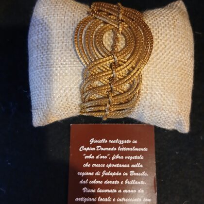 Bracciale rigido oro vegetale capim dourado  2