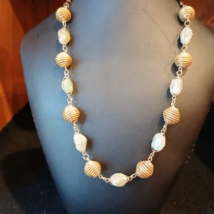 Collana in oro vegetale capim dourado pietre dure 16