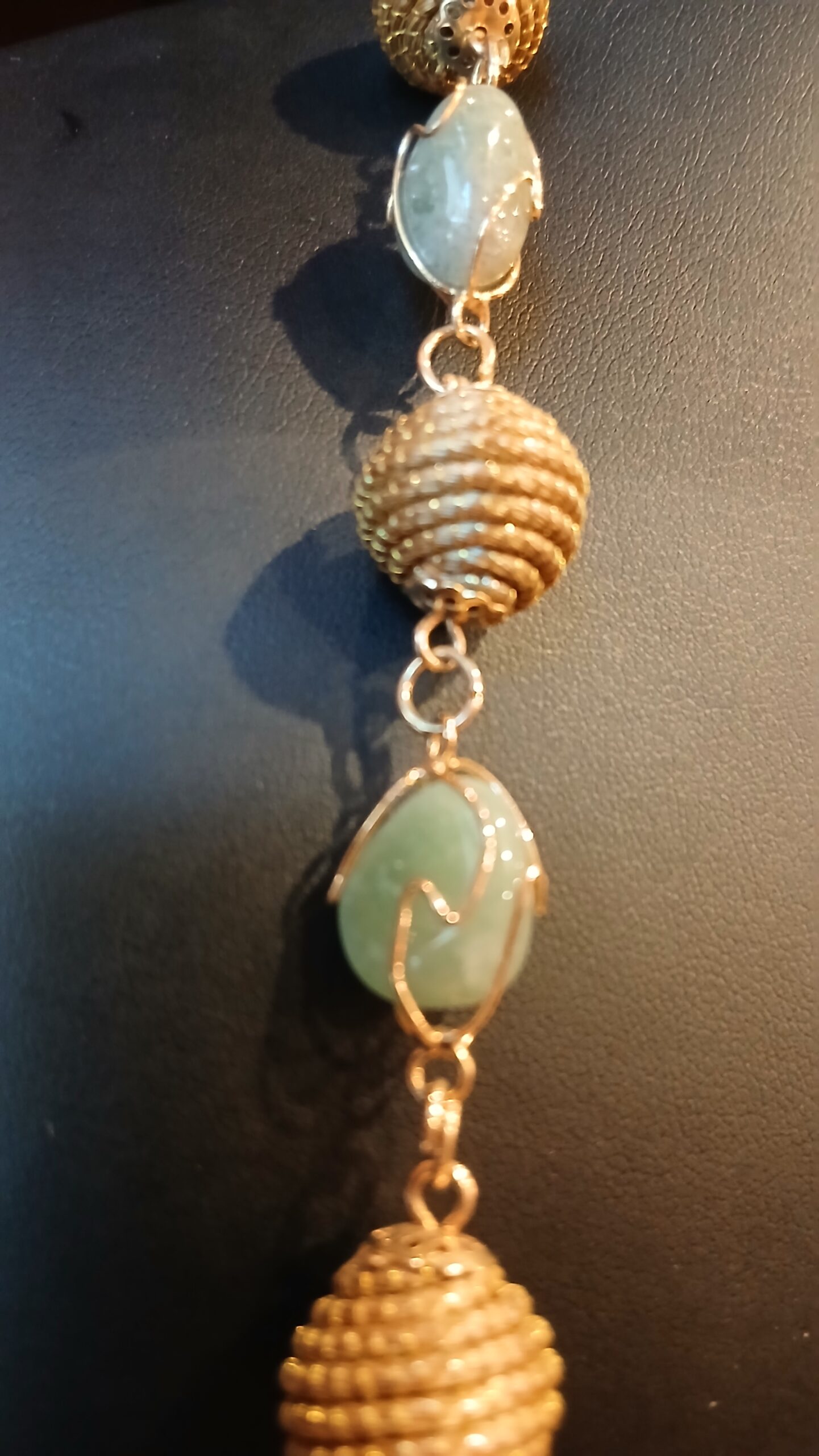 Collana in oro vegetale capim dourado pietre dure 16 - immagine 3