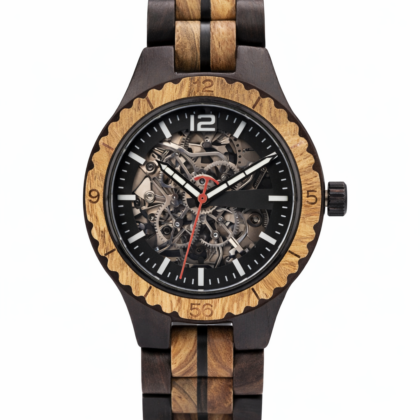 Orologio legno Sandalo Verde ed Ebano Automatico