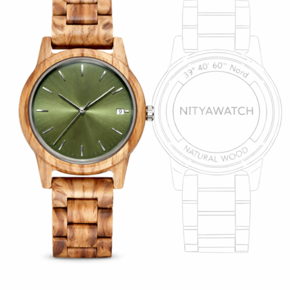 Orologio legno Diamante green 1330