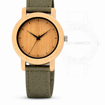 Orologio legno Wood Bambù e Nylon Verde