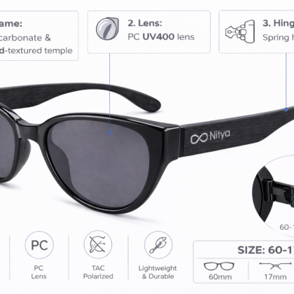 Occhiale NityaGlasses   PC & Bambù Noir
