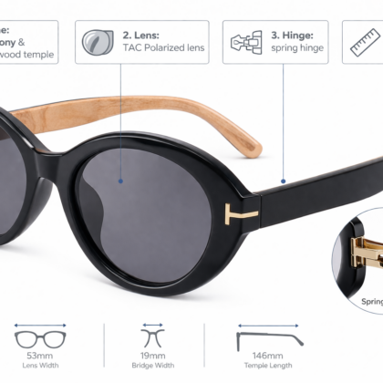 Occhiale NityaGlasses Poly Ebano e Noce Charme