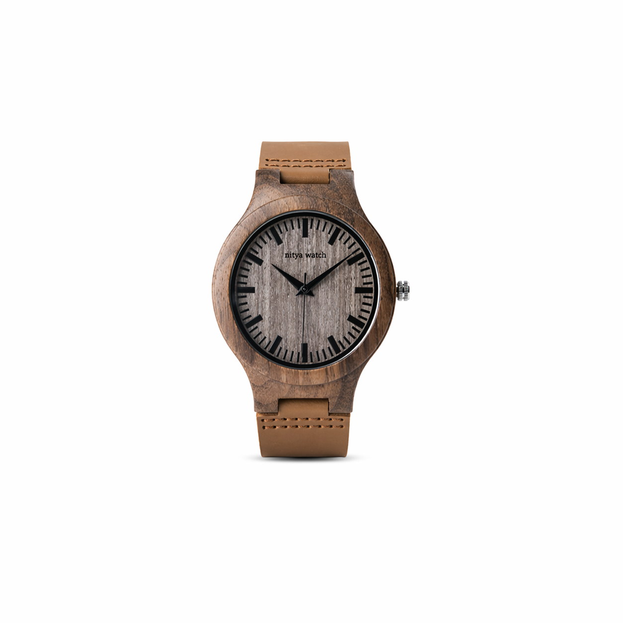 Orologio legno Wood Bambù Marrone Pelle