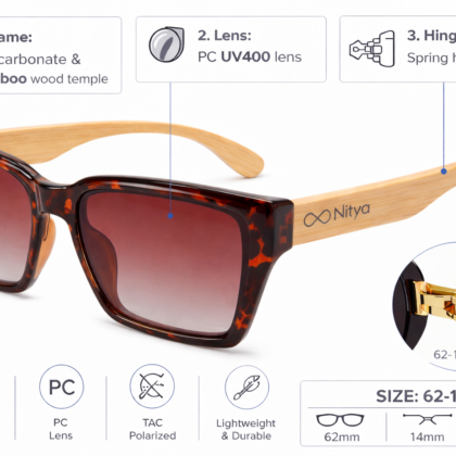 Occhiale NityaGlasses Quadro Vintage PC & Bambù